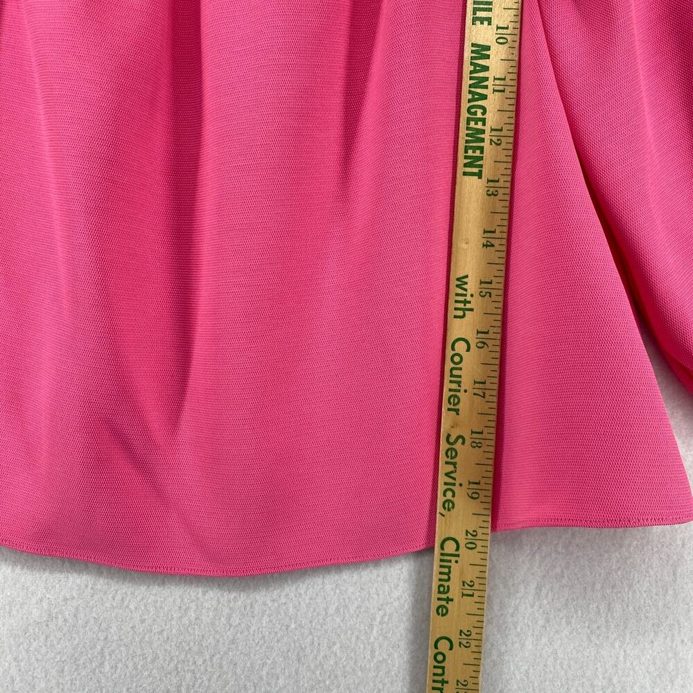 TUCKERNUCK Top XS Shirred Ruffle Off the Shoulder Long Sleeve Blouse Pink - Picture 12 of 13
